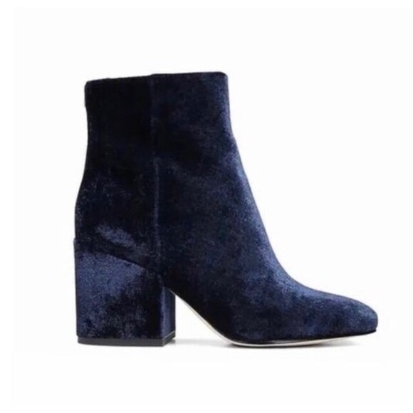 Sam Edelman Women's Taye Inside Zip Ankle Bootie Boots  sz 6 M Blue Velvet - Picture 1 of 8